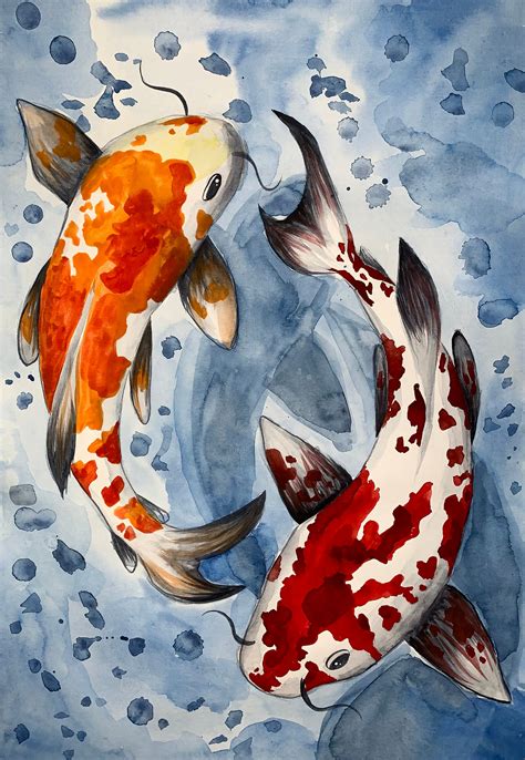 paintings of koi fish